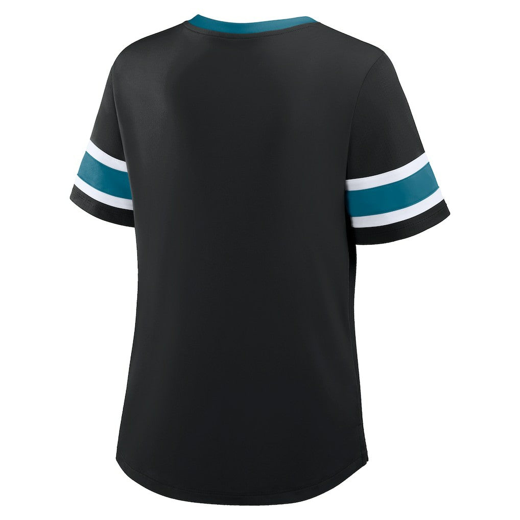 Jacksonville Jaguars Fanatics Women's Redzone Draw Play Athena Lace-Up T-Shirt