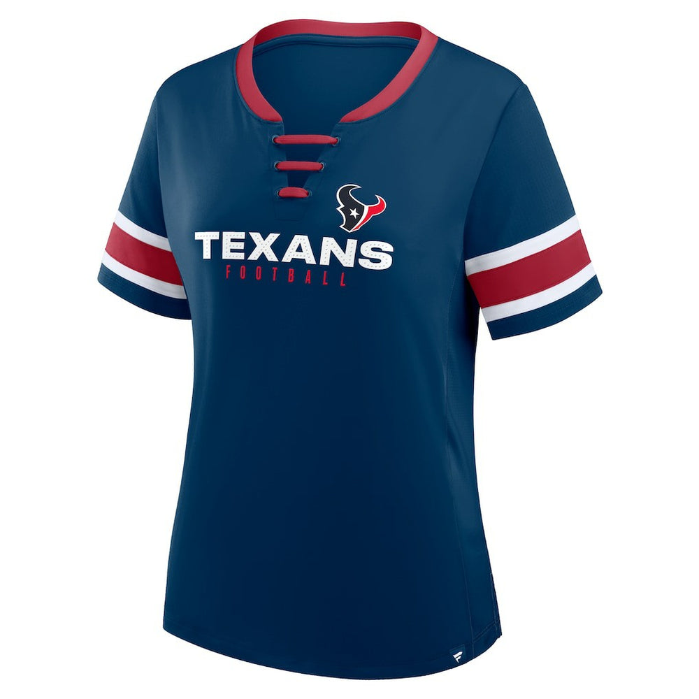 Houston Texans Fanatics Women's Redzone Draw Play Athena Lace-Up T-Shirt
