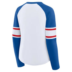 Buffalo Bills Fanatics Women's Redzone Blitz Package Raglan Lace-Up V-Neck Long Sleeve T-Shirt