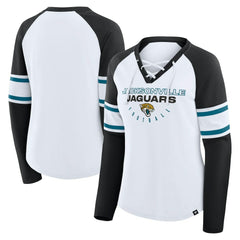 Jacksonville Jaguars Fanatics Women's Redzone Blitz Package Raglan Lace-Up V-Neck Long Sleeve T-Shirt