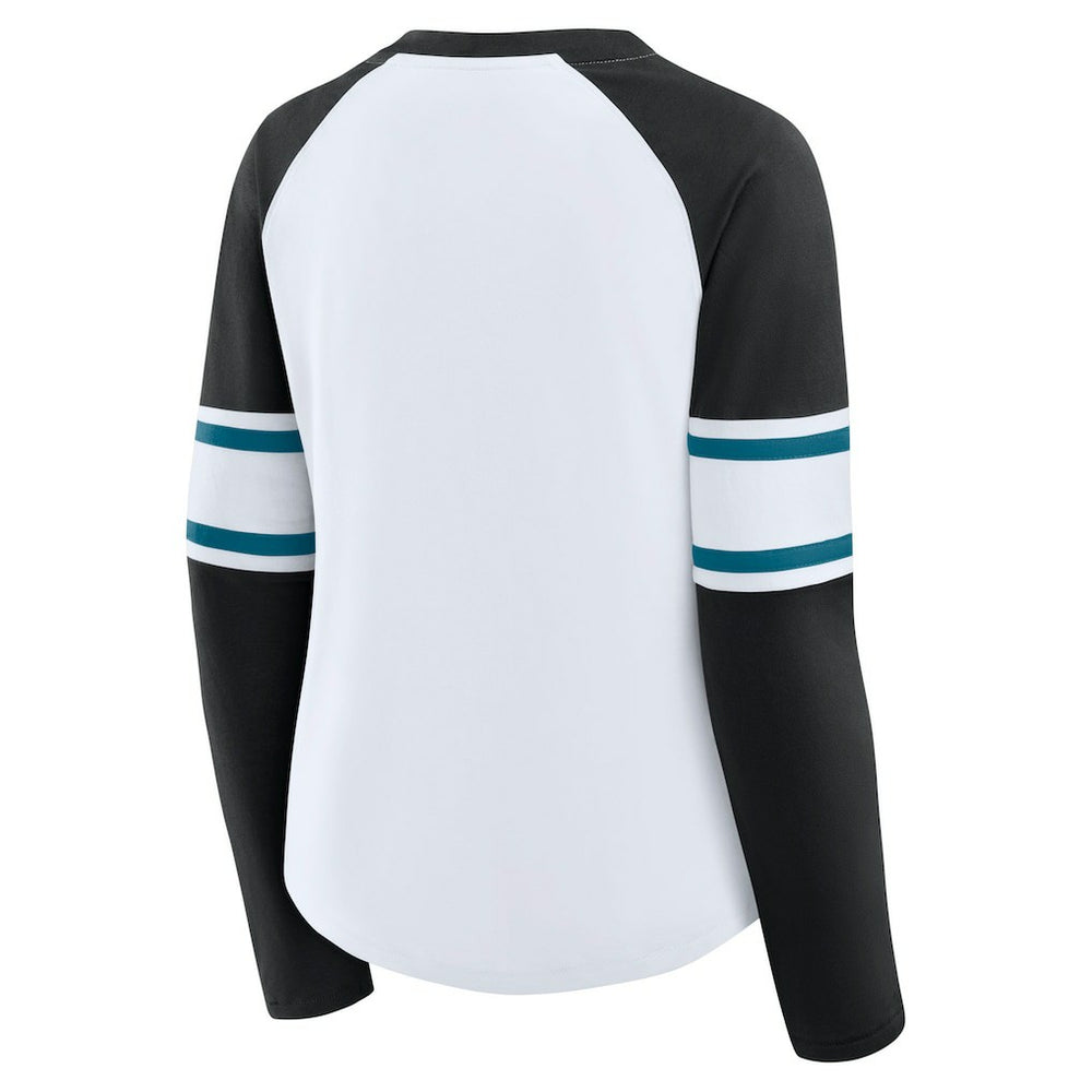 Jacksonville Jaguars Fanatics Women's Redzone Blitz Package Raglan Lace-Up V-Neck Long Sleeve T-Shirt