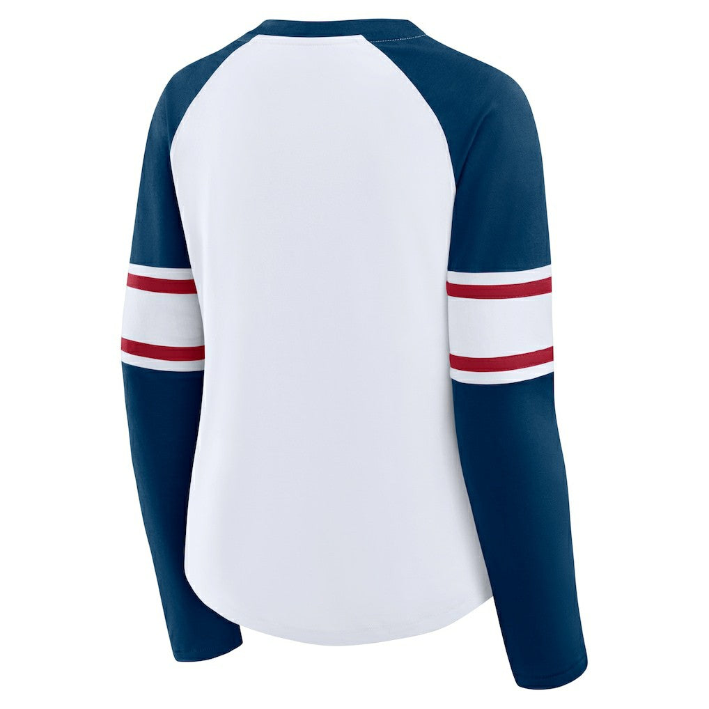 Houston Texans Fanatics Women's Redzone Blitz Package Raglan Lace-Up V-Neck Long Sleeve T-Shirt