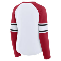 San Francisco 49ers Fanatics Women's Redzone Blitz Package Raglan Lace-Up V-Neck Long Sleeve T-Shirt