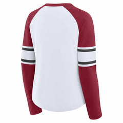 Tampa Bay Buccaneers Fanatics Women's Redzone Blitz Package Raglan Lace-Up V-Neck Long Sleeve T-Shirt