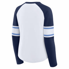 Tennessee Titans Fanatics Women's Redzone Blitz Package Raglan Lace-Up V-Neck Long Sleeve T-Shirt