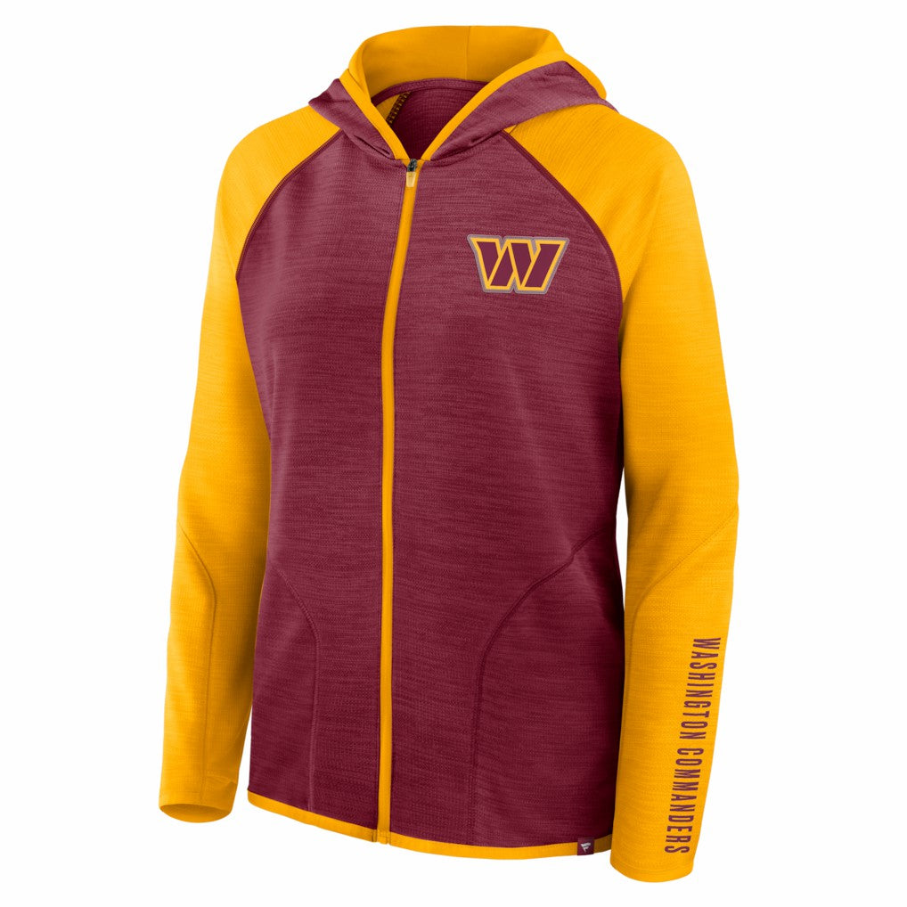 Washington Commanders Fanatics Women's Redzone End Around Pass Raglan Full-Zip Hoodie