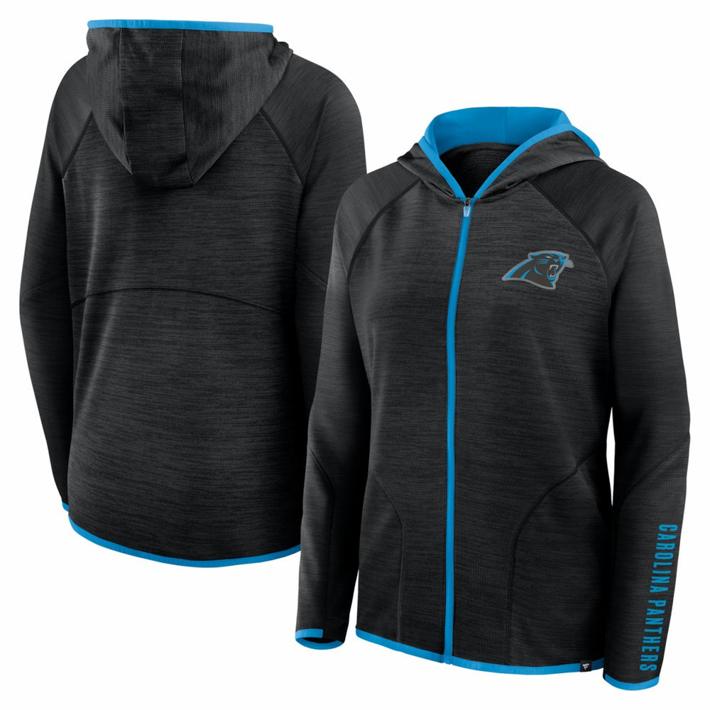 Carolina Panthers Fanatics Women's Redzone End Around Pass Raglan Full-Zip Hoodie