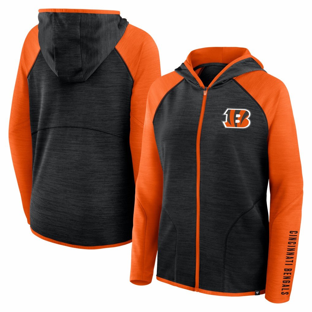 Cincinnati Bengals Fanatics Women's Redzone End Around Pass Raglan Full-Zip Hoodie
