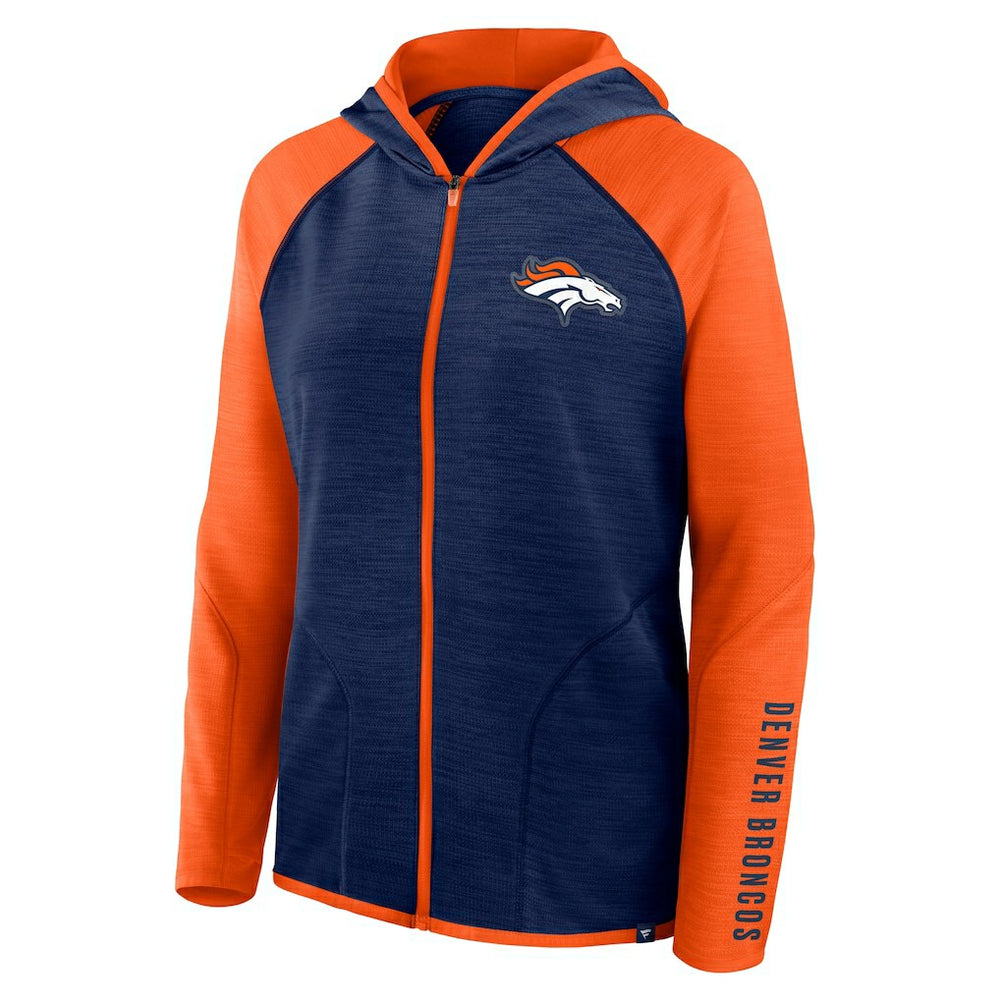 Denver Broncos Fanatics Women's Redzone End Around Pass Raglan Full-Zip Hoodie