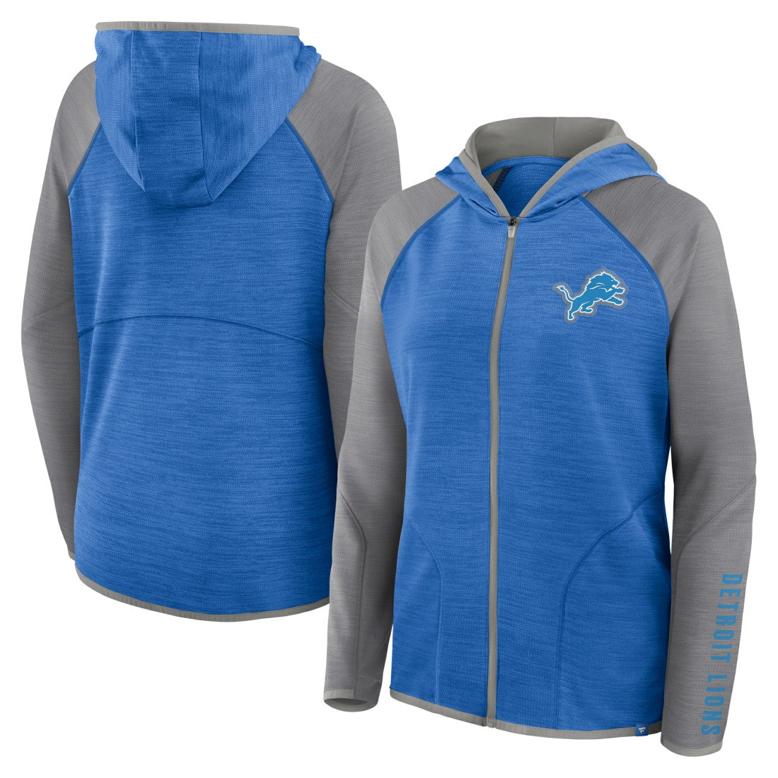 Detroit Lions Fanatics Women's Redzone End Around Pass Raglan Full-Zip Hoodie