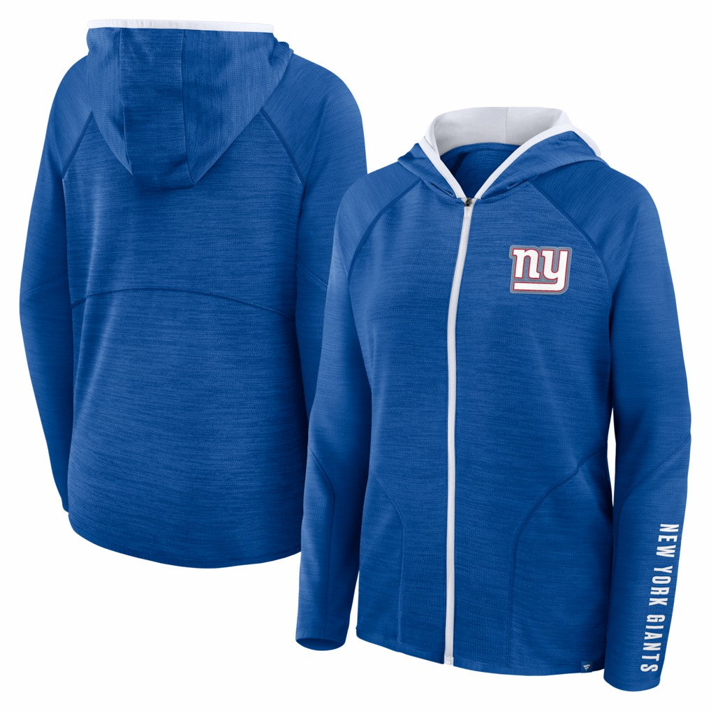 New York Giants Fanatics Women's Redzone End Around Pass Raglan Full-Zip Hoodie