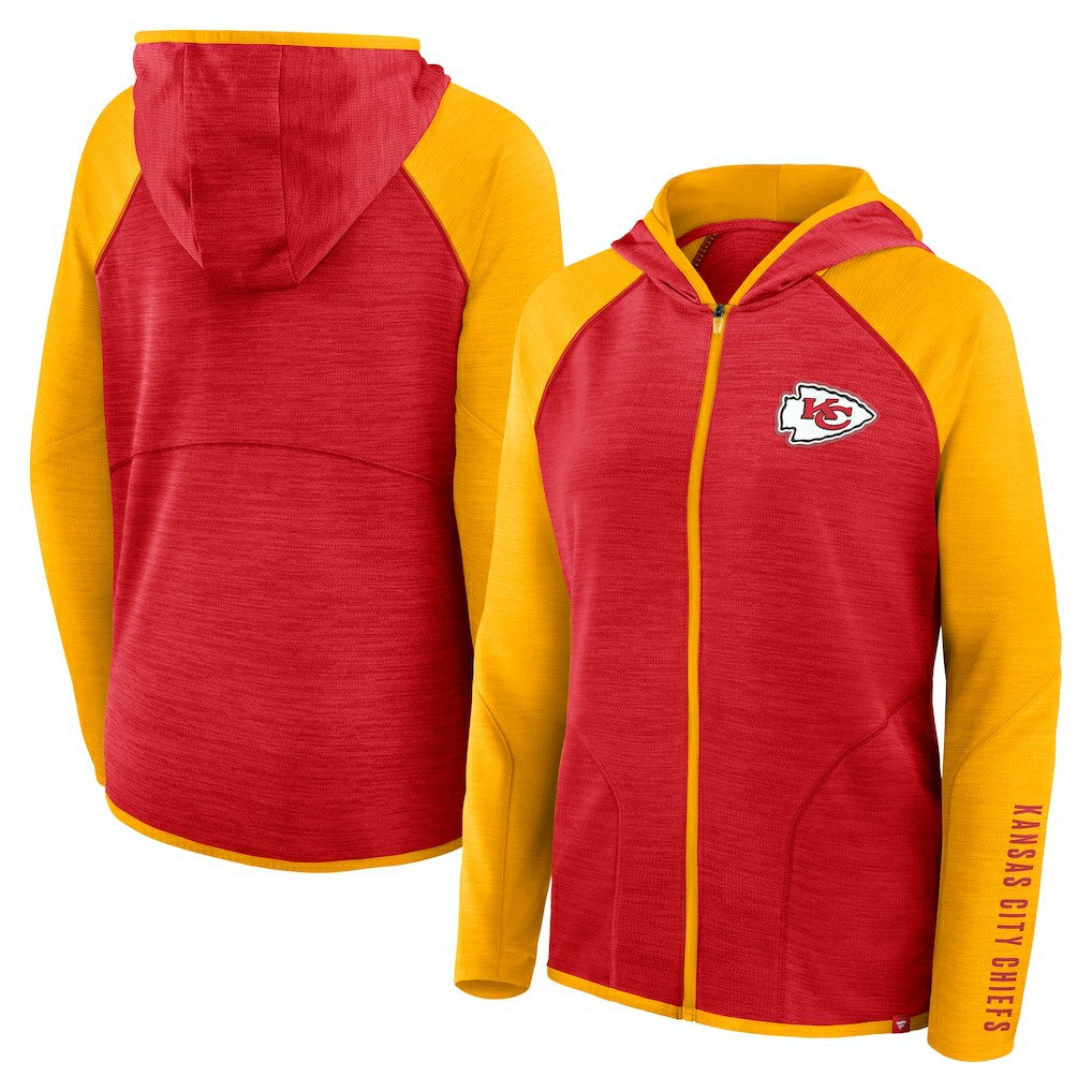 Kansas City Chiefs Fanatics Women's Redzone End Around Pass Raglan Full-Zip Hoodie