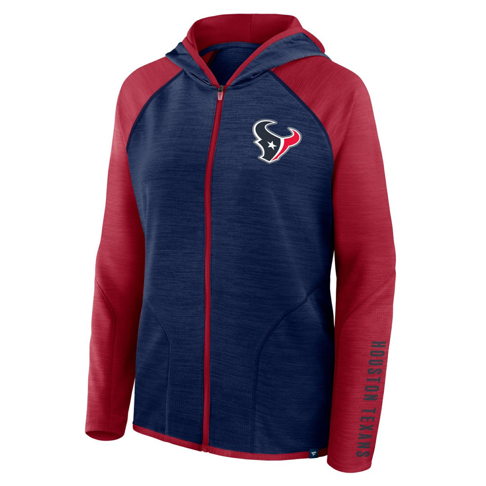 Houston Texans Fanatics Women's Redzone End Around Pass Raglan Full-Zip Hoodie