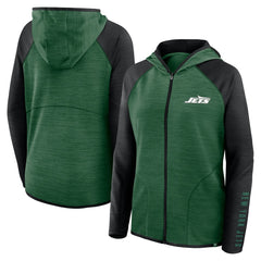 New York Jets Fanatics Women's Redzone End Around Pass Raglan Full-Zip Hoodie