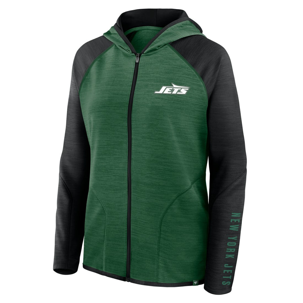 New York Jets Fanatics Women's Redzone End Around Pass Raglan Full-Zip Hoodie