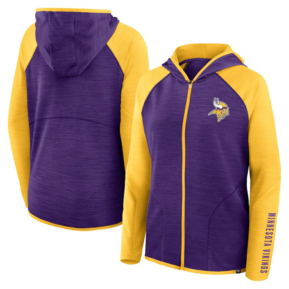 Minnesota Vikings Fanatics Women's Redzone End Around Pass Raglan Full-Zip Hoodie