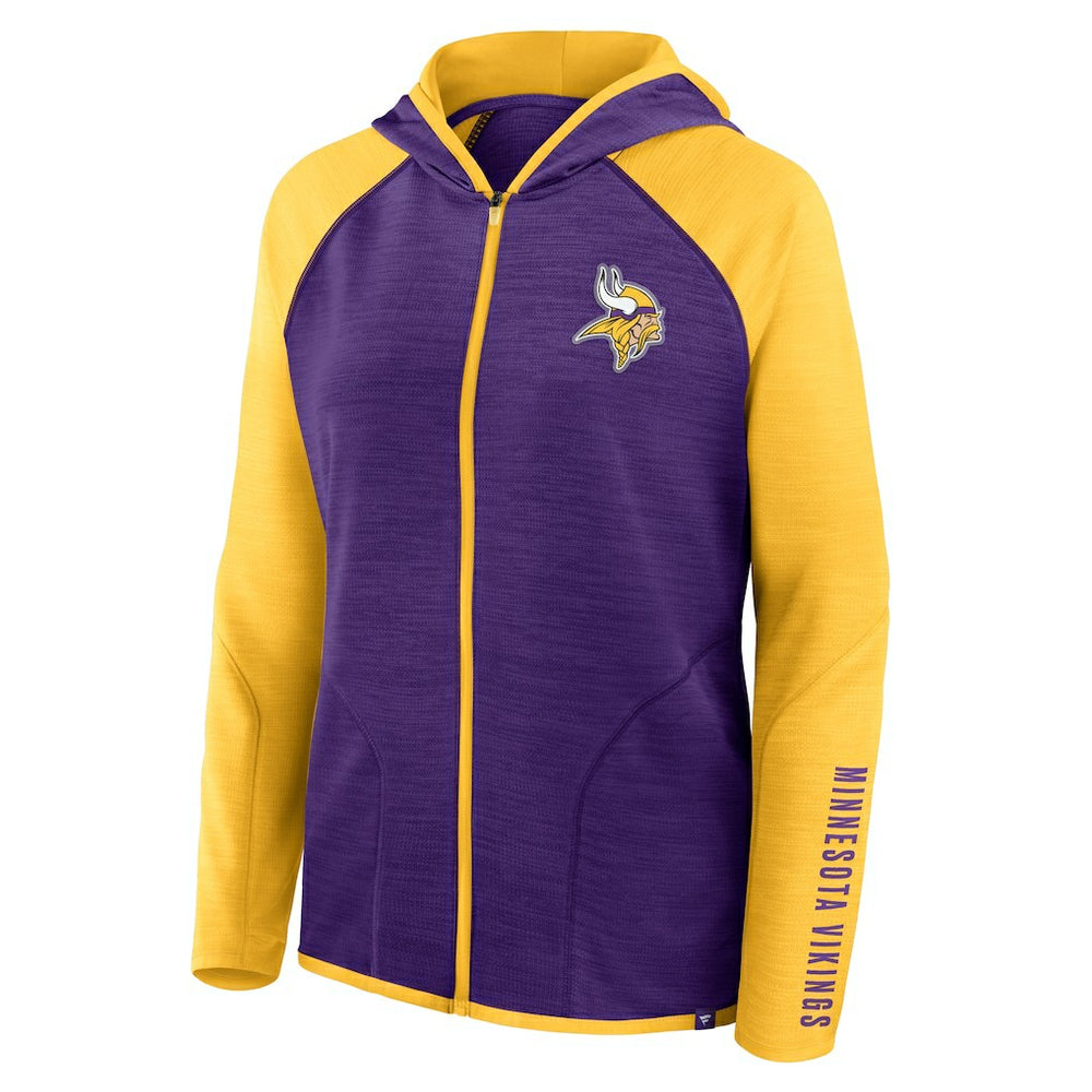 Minnesota Vikings Fanatics Women's Redzone End Around Pass Raglan Full-Zip Hoodie