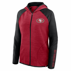 San Francisco 49ers Fanatics Women's Redzone End Around Pass Raglan Full-Zip Hoodie