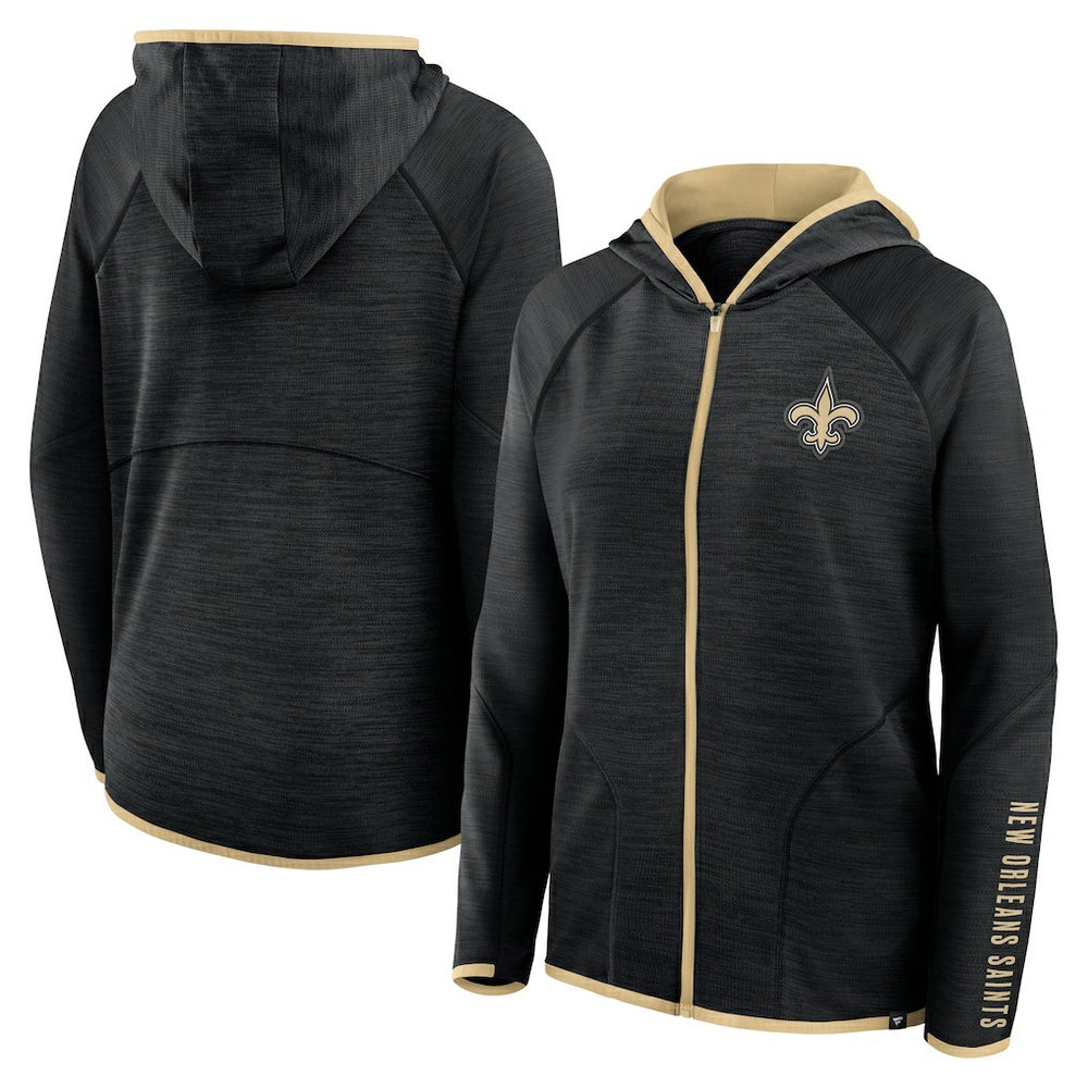 New Orleans Saints Fanatics Women's Redzone End Around Pass Raglan Full-Zip Hoodie