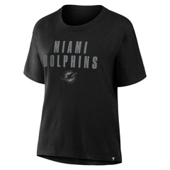 Miami Dolphins Fanatics Women's Blackout Kneel Down Legacy T-Shirt