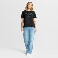 New Orleans Saints Fanatics Women's Blackout Kneel Down Legacy T-Shirt