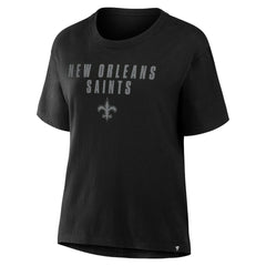 New Orleans Saints Fanatics Women's Blackout Kneel Down Legacy T-Shirt