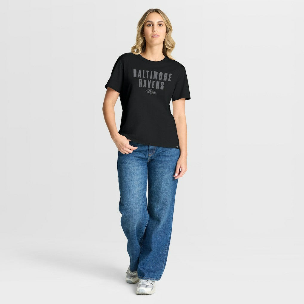 Baltimore Ravens Fanatics Women's Blackout Kneel Down Legacy T-Shirt