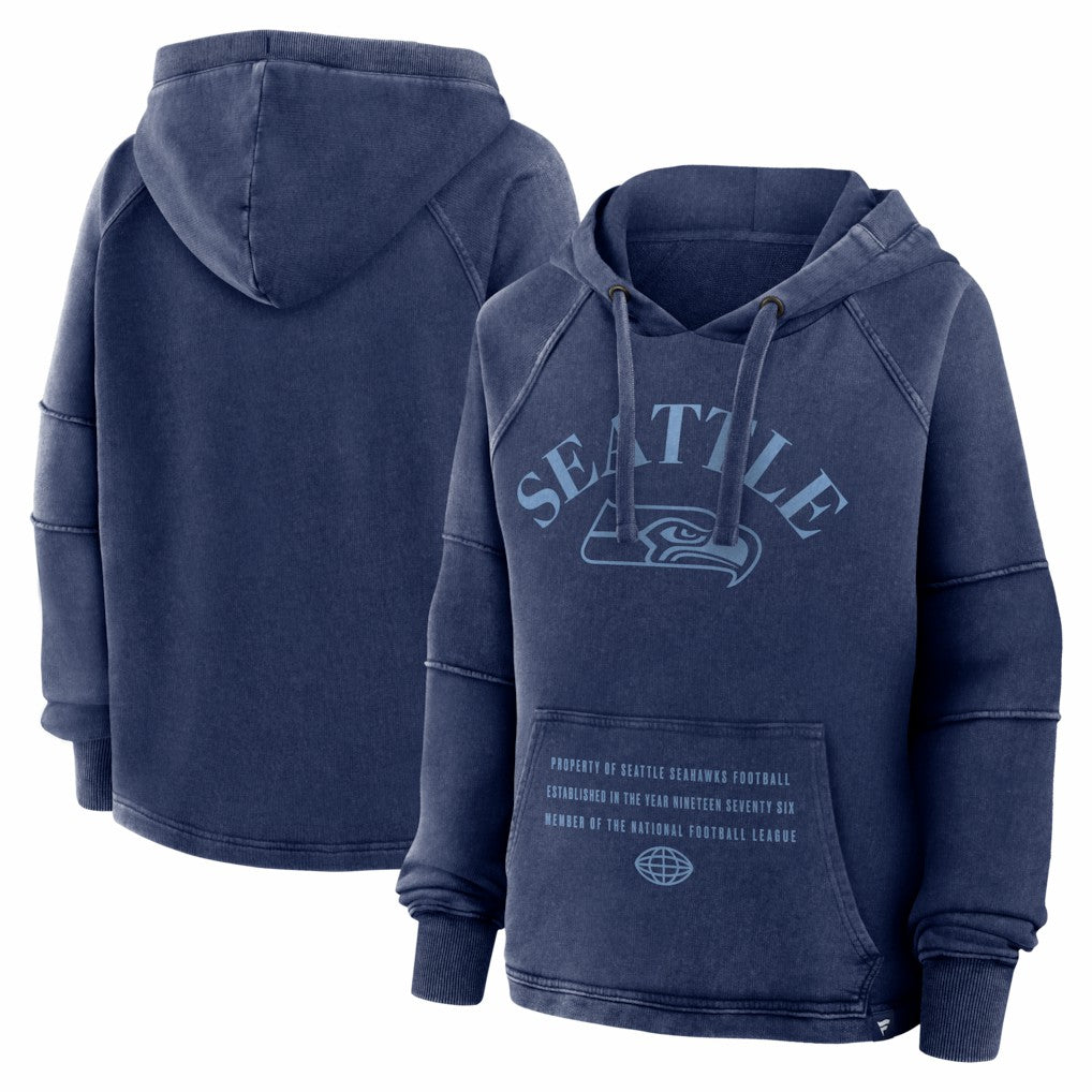 Seattle Seahawks Fanatics Women's Oversized Raglan Gridiron Hoodie