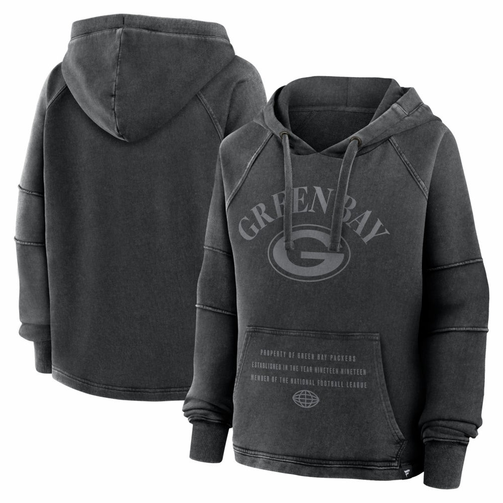 Green Bay Packers Fanatics Women's Oversized Raglan Gridiron Hoodie
