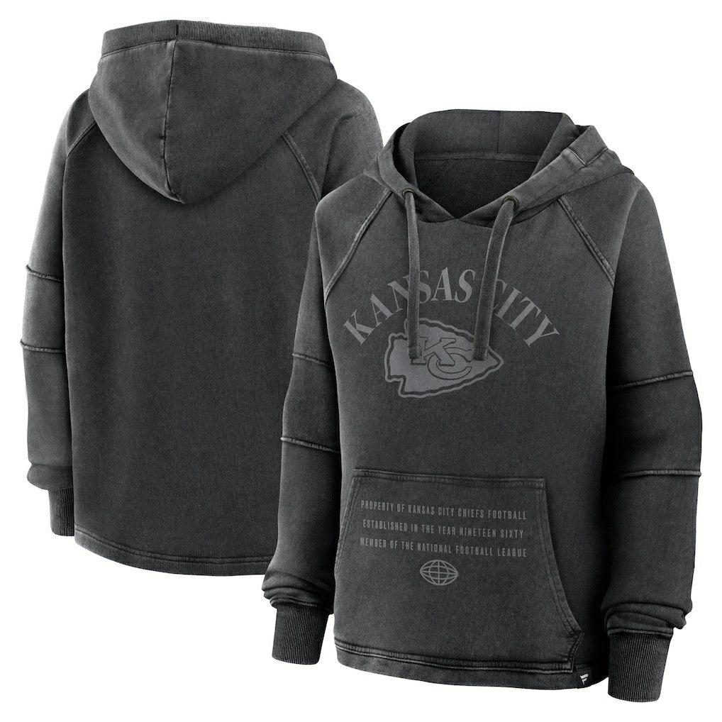 Kansas City Chiefs Fanatics Women's Oversized Raglan Gridiron Hoodie