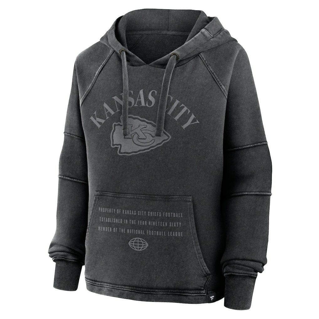 Kansas City Chiefs Fanatics Women's Oversized Raglan Gridiron Hoodie