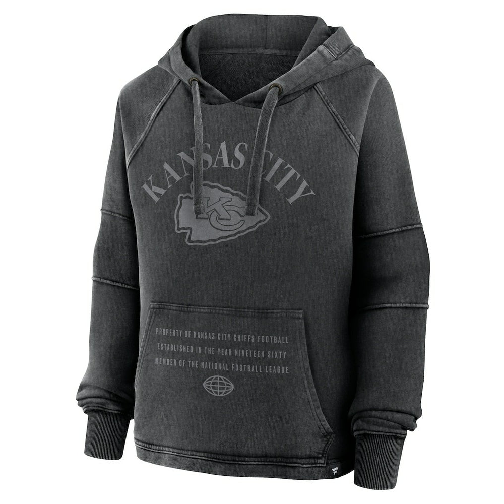 Kansas City Chiefs Fanatics Women's Oversized Raglan Gridiron Hoodie