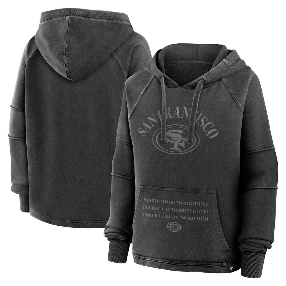 San Francisco 49ers Fanatics Women's Oversized Raglan Gridiron Hoodie