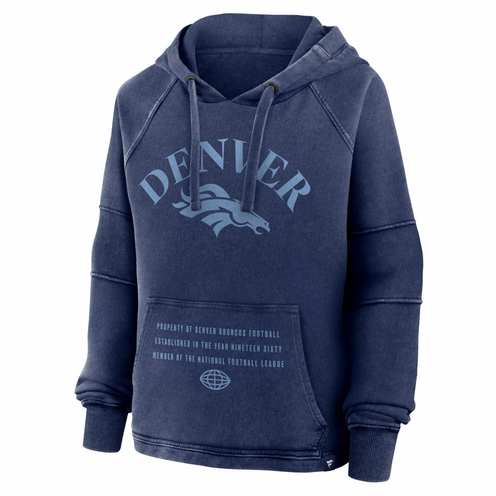 Denver Broncos Fanatics Women's Oversized Raglan Gridiron Hoodie
