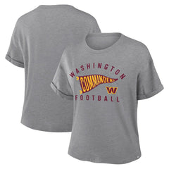 Washington Commanders Fanatics Women's Pennant Wave Tribute Tri-Blend Boxy T-Shirt