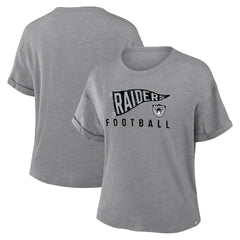 Las Vegas Raiders Fanatics Women's Pennant Wave Tribute Tri-Blend Boxy T-Shirt