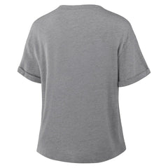 New England Patriots Fanatics Women's Pennant Wave Tribute Tri-Blend Boxy T-Shirt