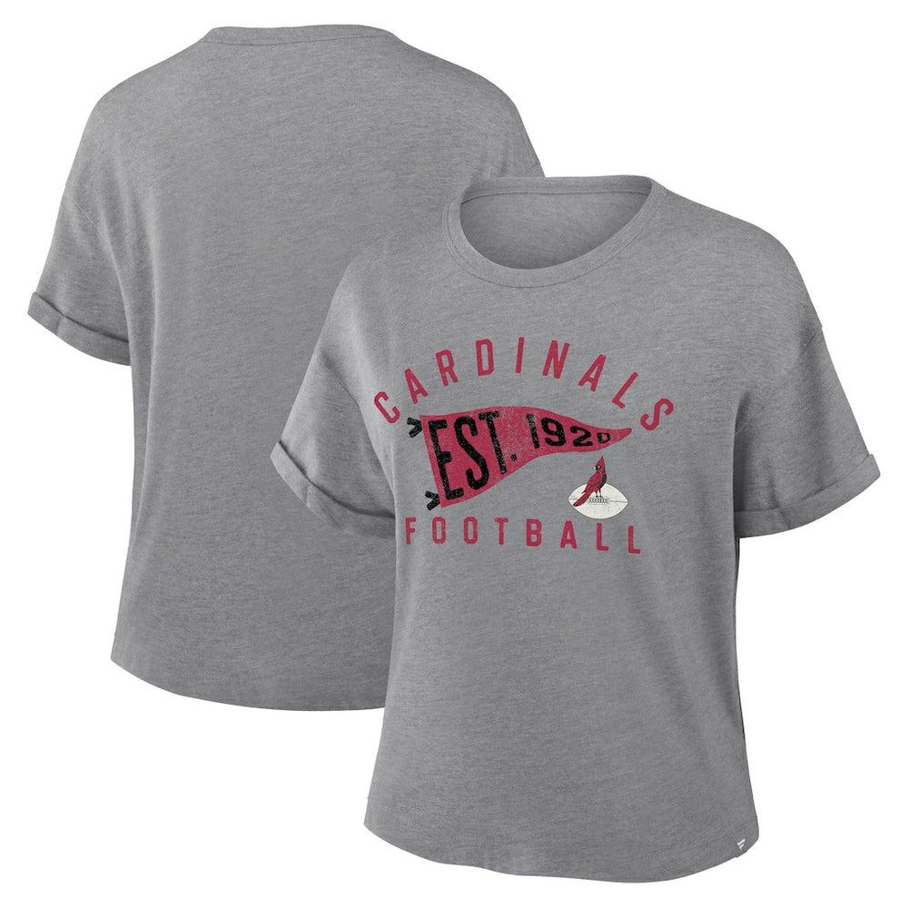 Arizona Cardinals Fanatics Women's Pennant Wave Tribute Tri-Blend Boxy T-Shirt