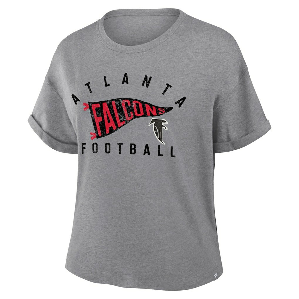 Atlanta Falcons Fanatics Women's Pennant Wave Tribute Tri-Blend Boxy T-Shirt