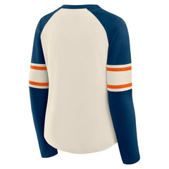 Chicago Bears Fanatics Women's Hometown Gridiron Hero Raglan Lace-Up V-Neck Long Sleeve T-Shirt