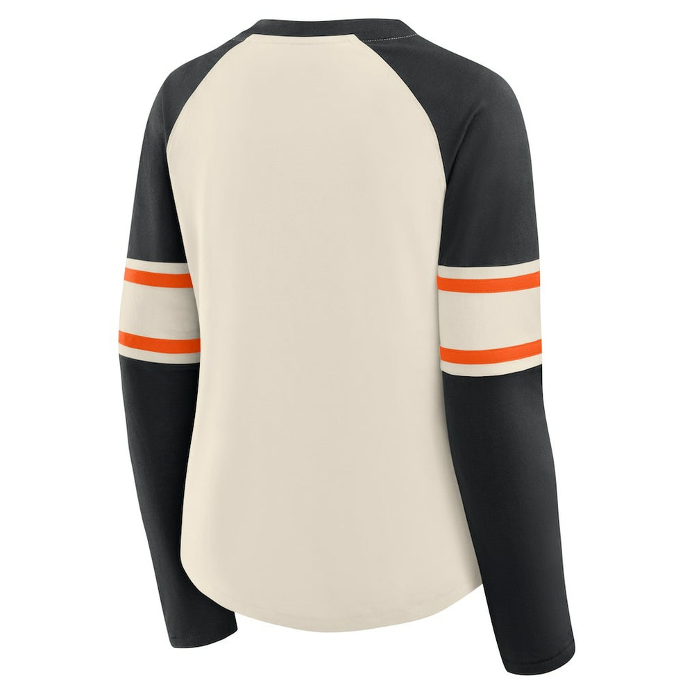 Cincinnati Bengals Fanatics Women's Hometown Gridiron Hero Raglan Lace-Up V-Neck Long Sleeve T-Shirt