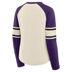 Baltimore Ravens Fanatics Women's Hometown Gridiron Hero Raglan Lace-Up V-Neck Long Sleeve T-Shirt