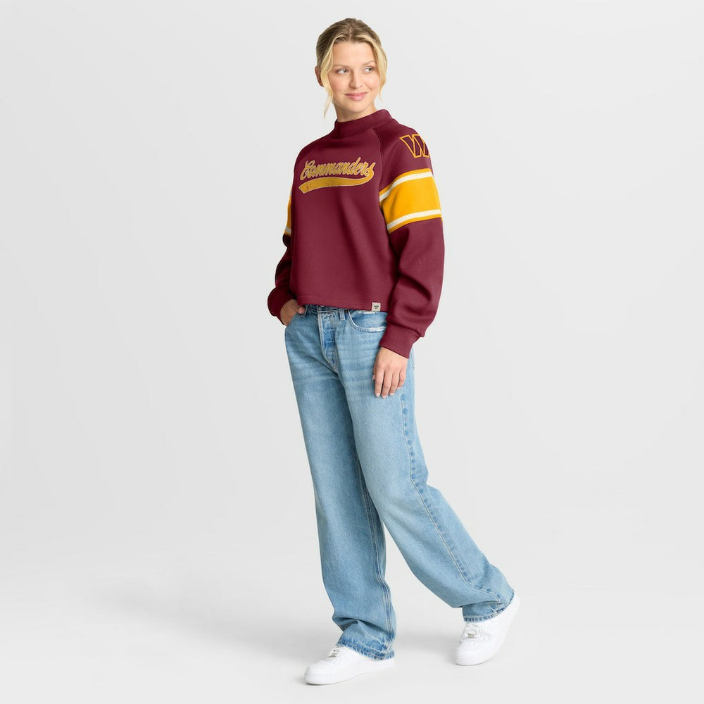 Washington Commanders Fanatics Oversized Hometown Toss Sweep Mock Neck Pullover