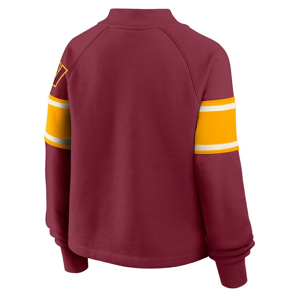 Washington Commanders Fanatics Oversized Hometown Toss Sweep Mock Neck Pullover