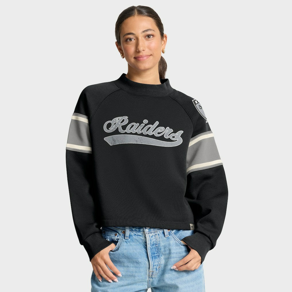 Las Vegas Raiders Fanatics Oversized Hometown Toss Sweep Mock Neck Pullover