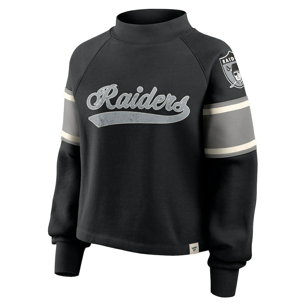 Las Vegas Raiders Fanatics Oversized Hometown Toss Sweep Mock Neck Pullover