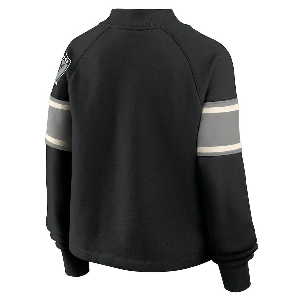 Las Vegas Raiders Fanatics Oversized Hometown Toss Sweep Mock Neck Pullover