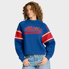 Buffalo Bills Fanatics Oversized Hometown Toss Sweep Mock Neck Pullover