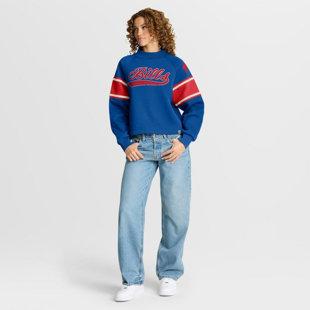 Buffalo Bills Fanatics Oversized Hometown Toss Sweep Mock Neck Pullover