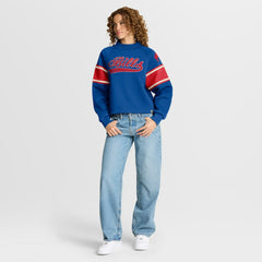 Buffalo Bills Fanatics Oversized Hometown Toss Sweep Mock Neck Pullover